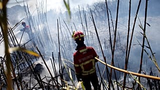 Einsatzkräfte am Boden in der Nähe von Lissabon