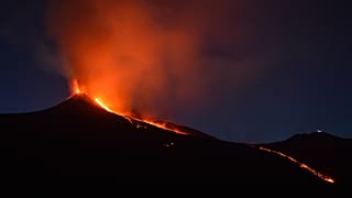 Erupción del volcán Etna el 27 de agosto de 2018.