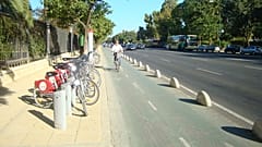 Bike lane on the Paseo de la Palmera in Seville
