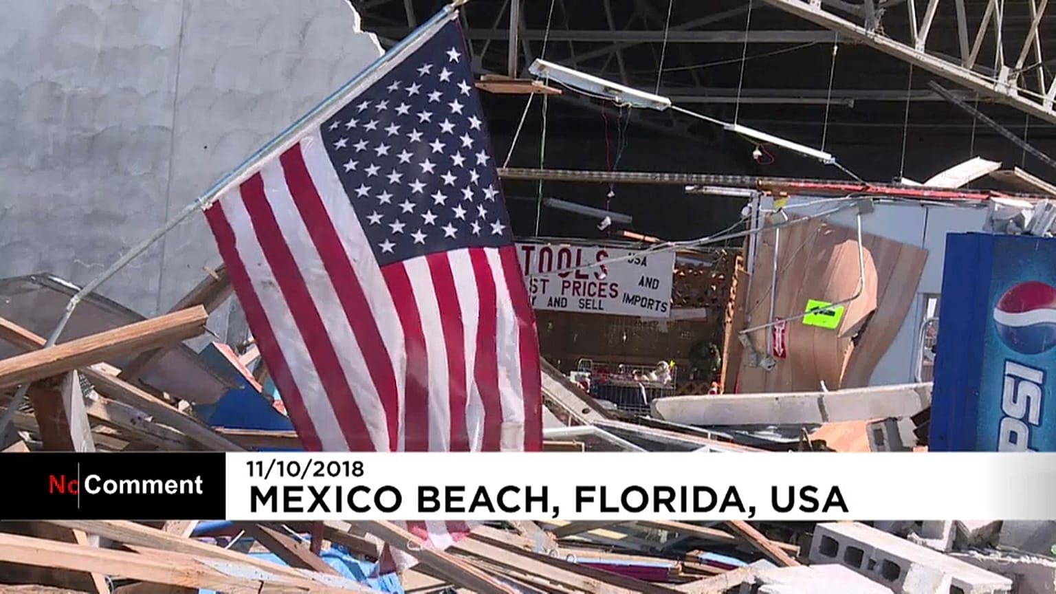 Search and rescue teams pick through the aftermath of Hurricane Michael