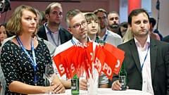 Supporters of the SPD in Munich, Germany, October 14, 2018
