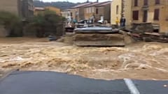 A Villegailhenc, un pont a été emporté par la puissance de la crue. 