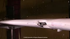 Damage to an aircraft wing model