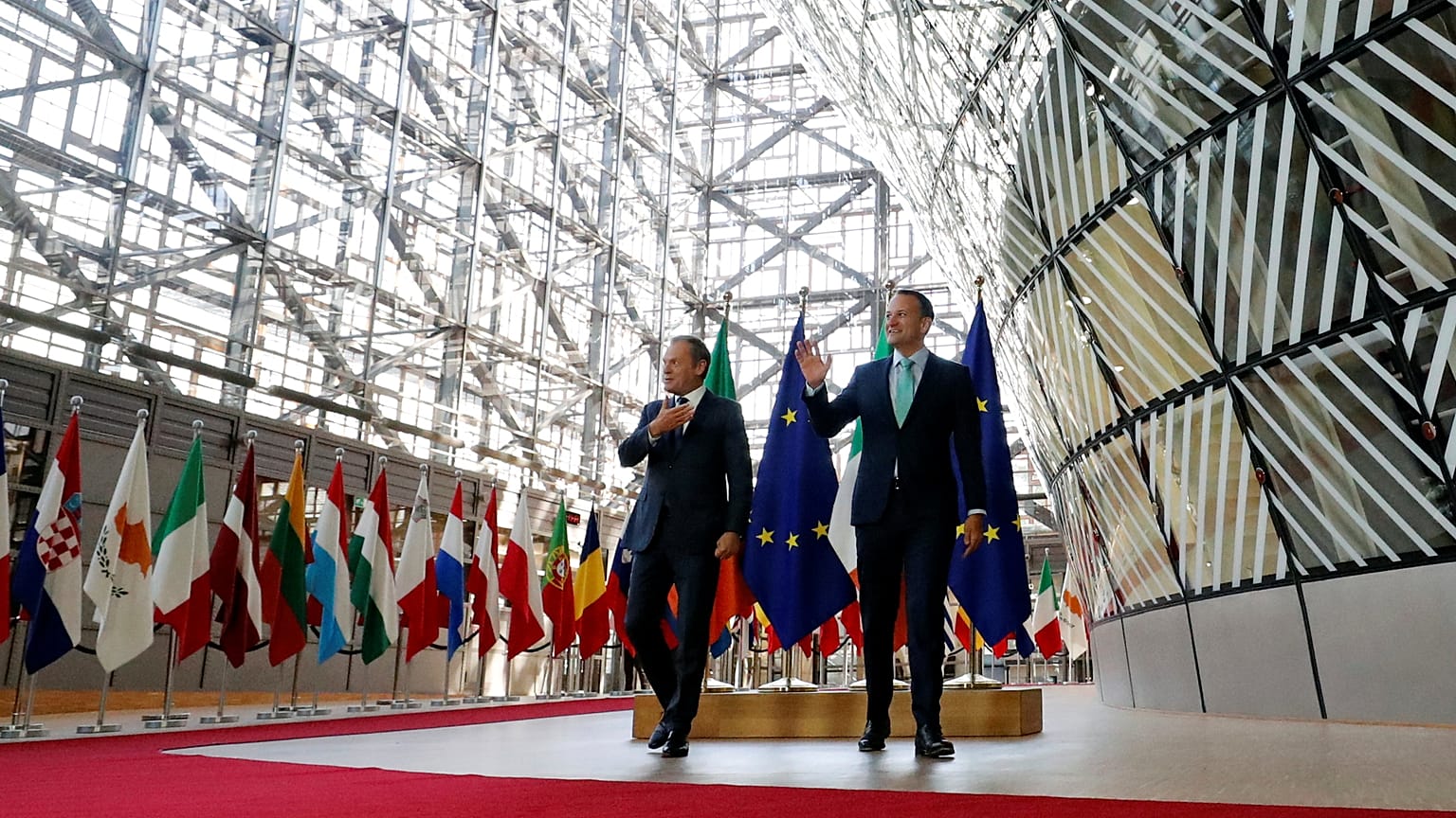 EC President Donald Tusk welcomes Ireland's PM Leo Varadkar