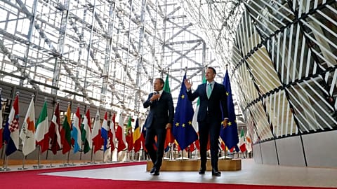 EC President Donald Tusk welcomes Ireland's PM Leo Varadkar