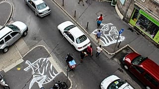 A budapesti Hattyú utcai zebrarajz