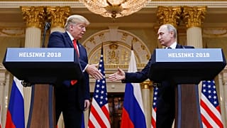 Donald Trump and Vladimir Putin in Helsinki, Finland, July 16, 2018