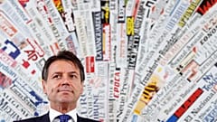 Italy's Prime Minister Giuseppe Conte holds a news conference in Rome