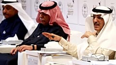 Saudi minister of finance Mohammed Al-Jadaan gestures during the 2017 budge