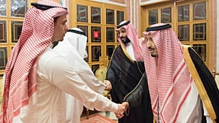 دیدار ملک سلمان و محمد بن سلمان با صالح و سهل خاشقجی 