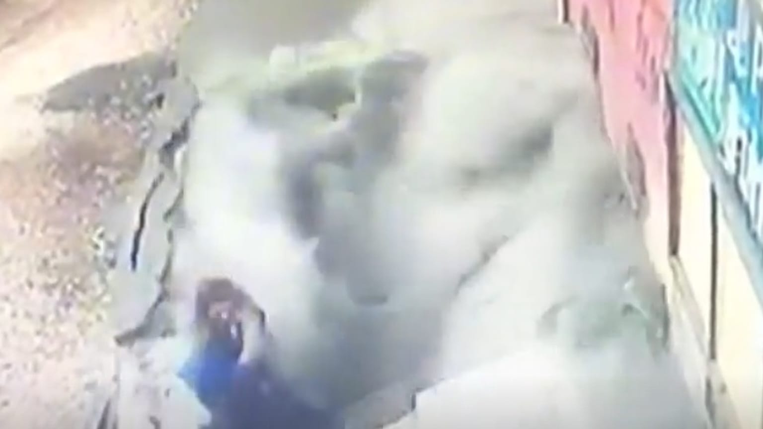A pavement collapses in Turkey and swallows two women.