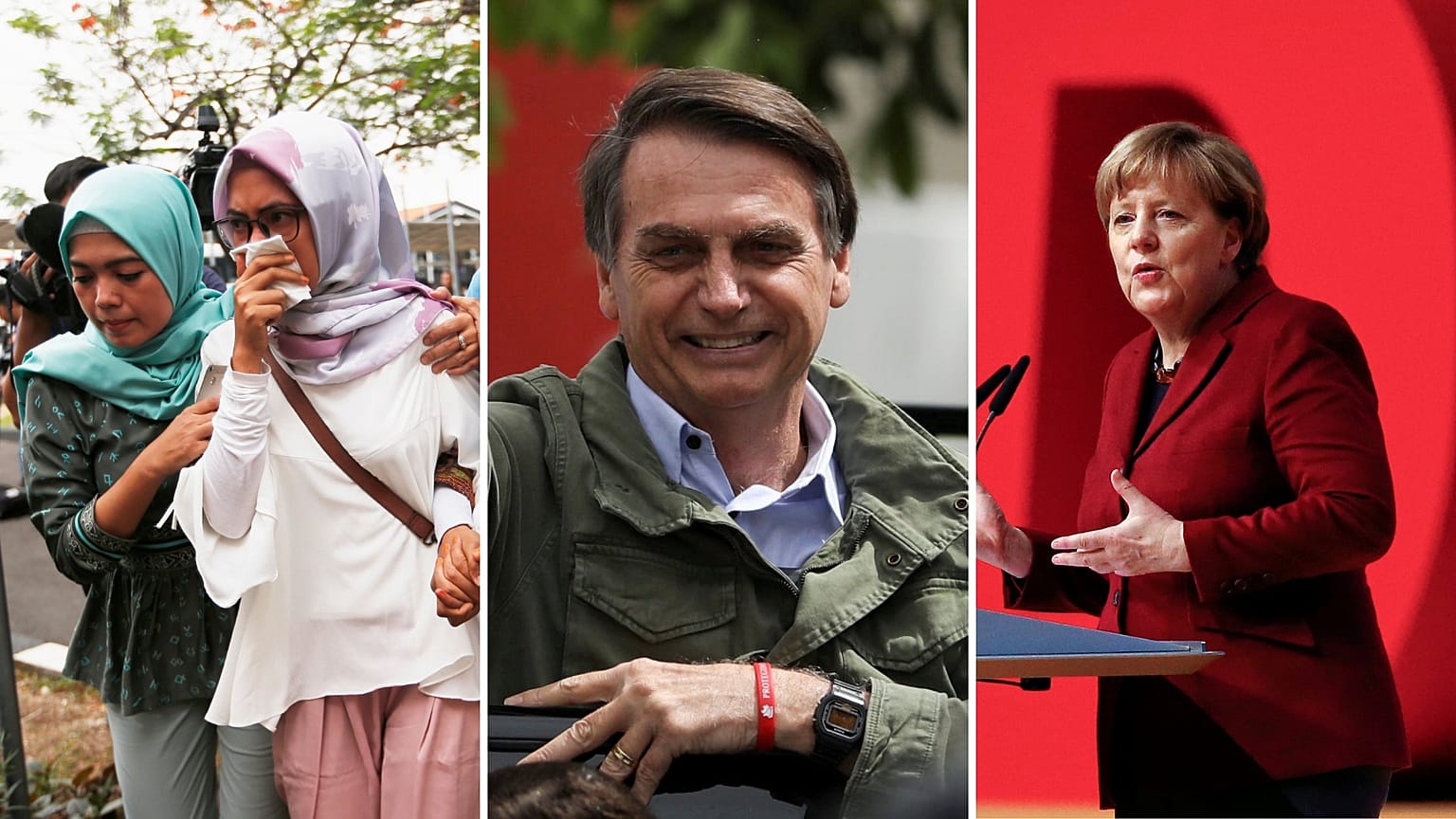 Bolsonaro supporters, Leicester City fans mourn and a Lion Air desk