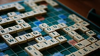 A Scrabble board