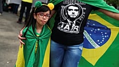 A young supporter of Brazil's newly elected president Jair Bolsonaro