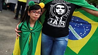 A young supporter of Brazil's newly elected president Jair Bolsonaro