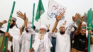 Protestors in Peshawar after the verdict acquitting Asia Bibi of blasphemy
