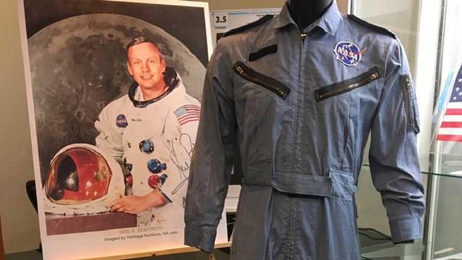 Neil Armstrong auction includes moon flag, Gemini flight suit