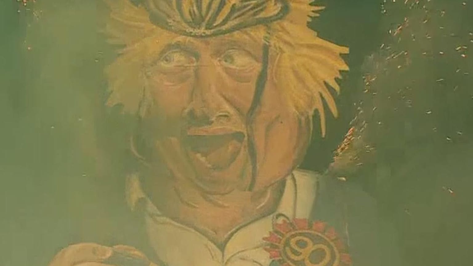 Boris Johnson effigy going up in flames