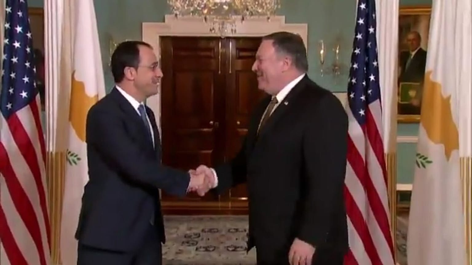  Kıbrıs'da sondaj geriliminin ardından Rum Bakan, ABD'de Pompeo ile görüştü