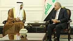 خالد فالح، وزیر نفت عربستان سعودی و ثامر غضبان، وزیر نفت عراق در بغداد