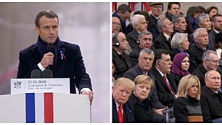 Macron, Trump ve Putin'in önünde milliyetçiliği 'ahlaki değerlere ihanet' olarak nitelendirdi