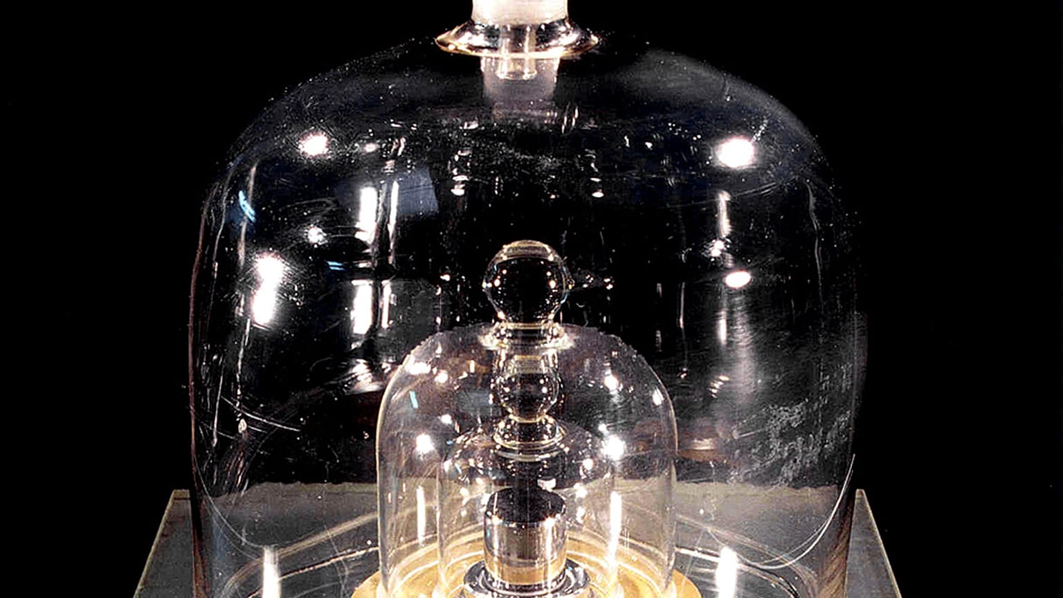 The International Prototype of the Kilogram is pictured in Paris, France
