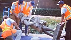 Los Angeles topples its Christopher Columbus statue 