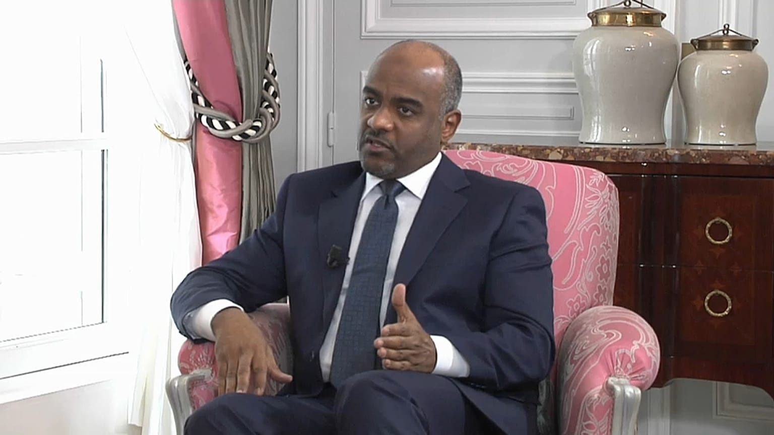اللواء أحمد عسيري أثناء مقابلة مع يورونيوز في مارس آذار 2018