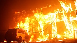 flames during the Camp Fire in Paradise