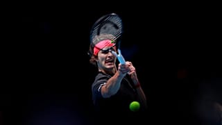 Germany's Alexander Zverev in action during his semi final match against Sw