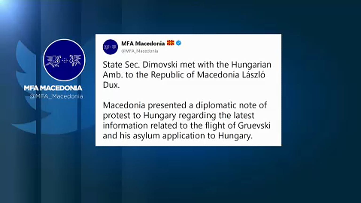 Bekérették Magyarország macedóniai nagykövetét