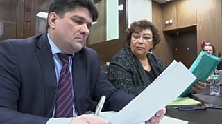 Адвокат Вадим Прохоров и главный редактор The New Times Евгения Альбац