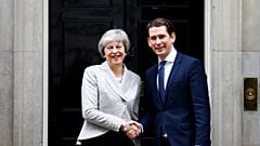 Theresa May greets Austrian Chancellor Sebastian Kurz 