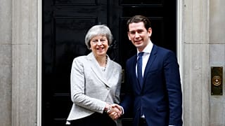 Theresa May greets Austrian Chancellor Sebastian Kurz 