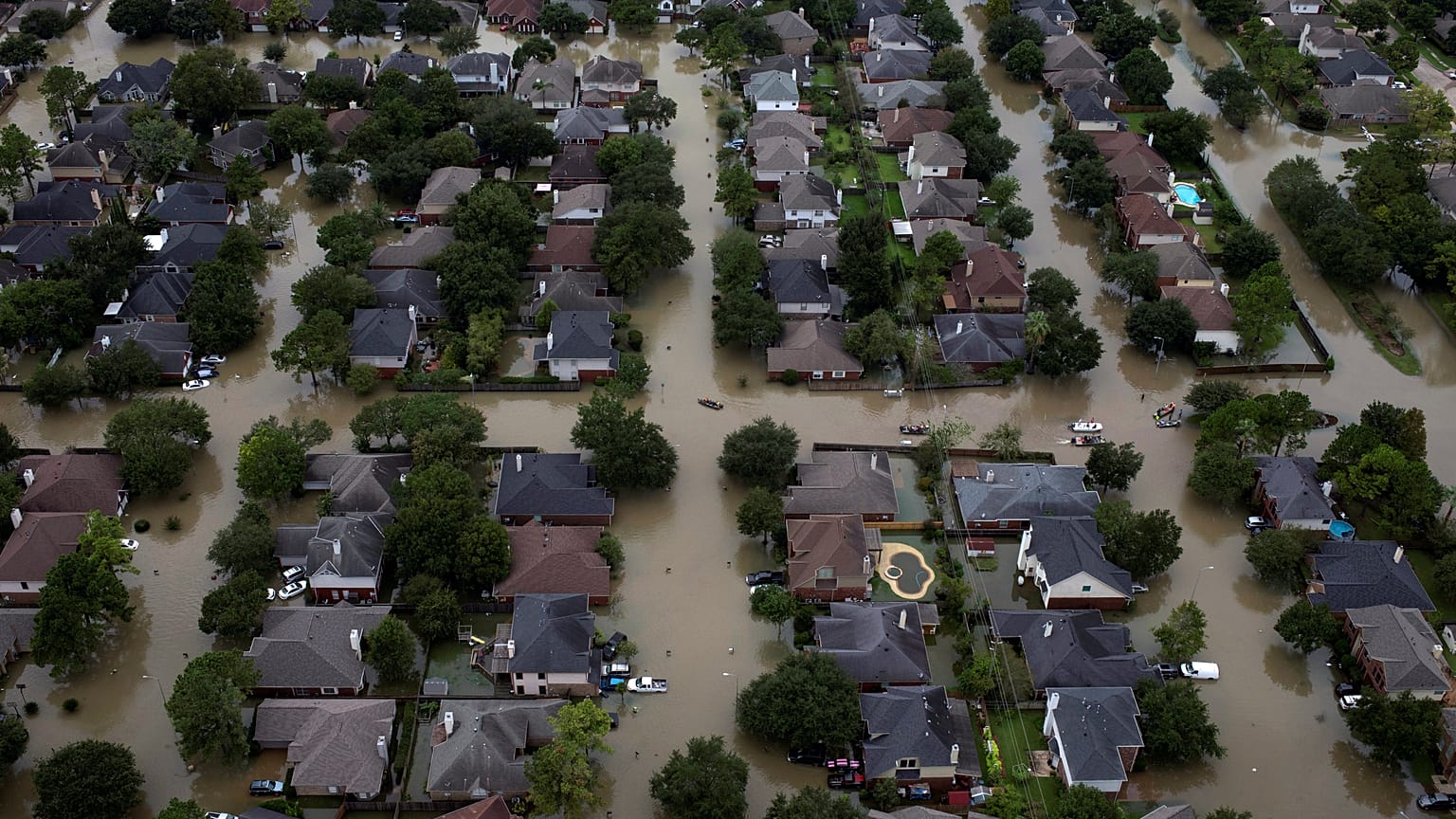 Casas sumergidas tras la tormenta tropical Harvey. Houston, EE.UU. 30/08/17