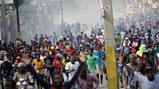 Manifestantes en la protesta contra el Gobierno en Puerto Príncipe 23/11/18