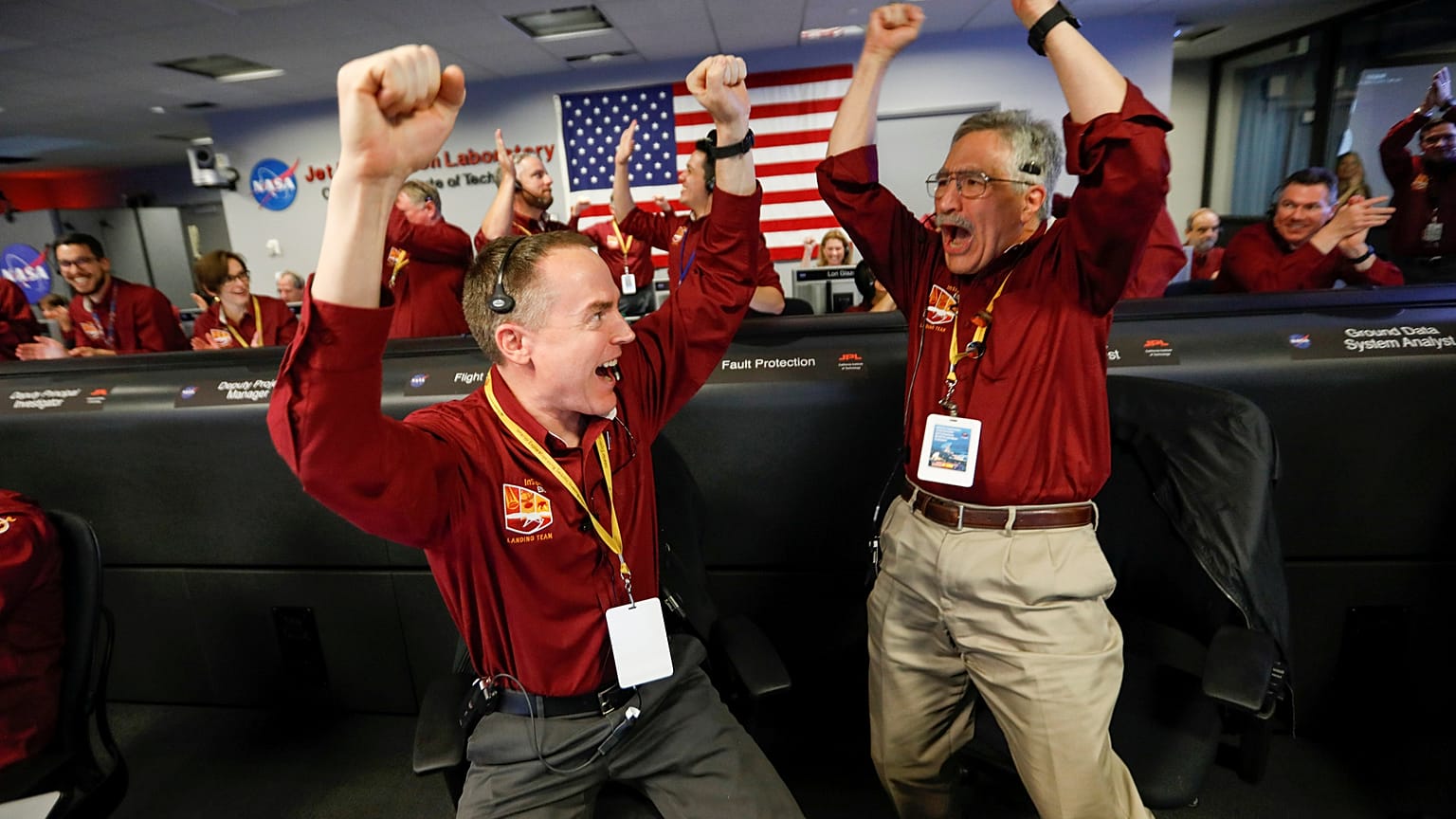 NASA engineers Kris Bruvold (L) and Sandy Krasner