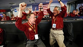 NASA engineers Kris Bruvold (L) and Sandy Krasner