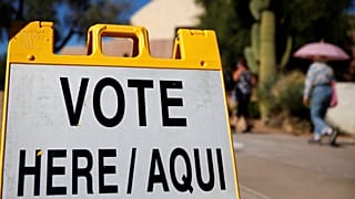Un cartel electoral en EEUU durante las elecciones legislativas