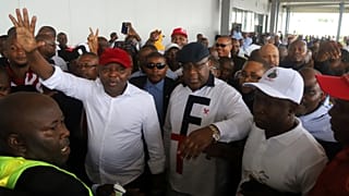 Félix Tshisekedi et Vital Kamerhe à l'aéroport de Kinshasa
