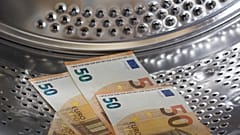 Money laundering - washing money in a washing machine