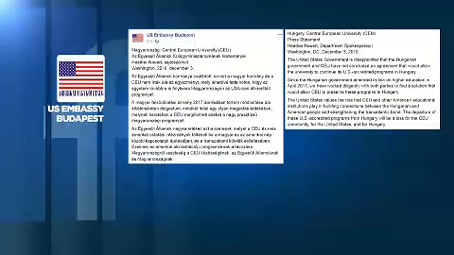 CEU: az amerikai kormány csalódott