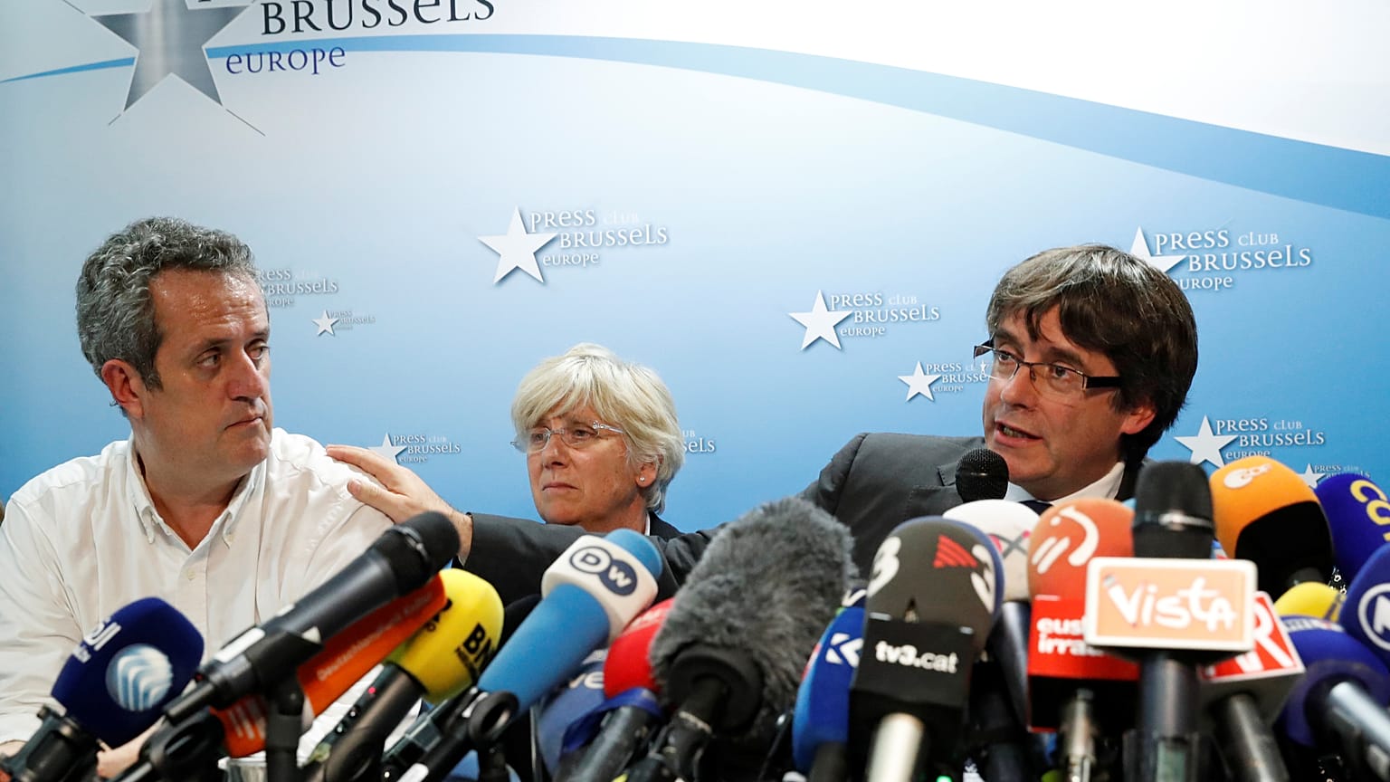Sacked Catalan leader Carles Puigdemont and Joaquim Forn and Clara Ponsati