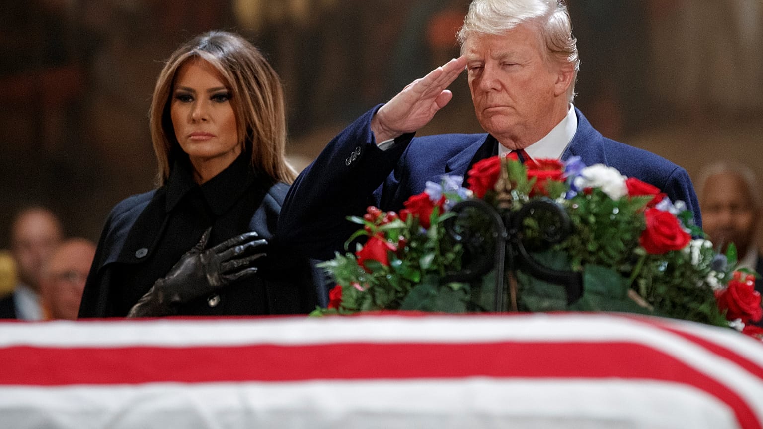 Washington: Trump erweist George H.W. Bush letzte Ehre