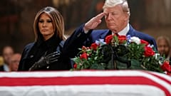 Washington: Trump erweist George H.W. Bush letzte Ehre