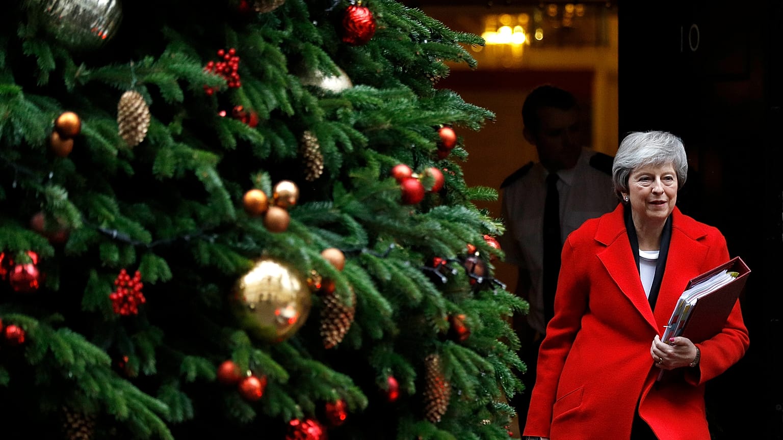 Britain's Prime Minister Theresa May leaves 10 Downing Street in London