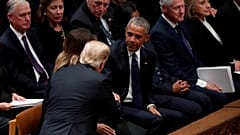 Watch: Trump snubs Clintons at George H.W. Bush funeral 