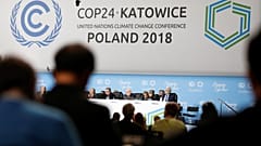 Participants take part in the plenary session during COP24