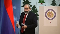  Nikol Pashinyan votes during Armenia's snap election on Sunday