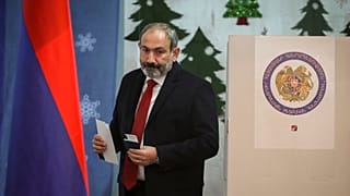  Nikol Pashinyan votes during Armenia's snap election on Sunday
